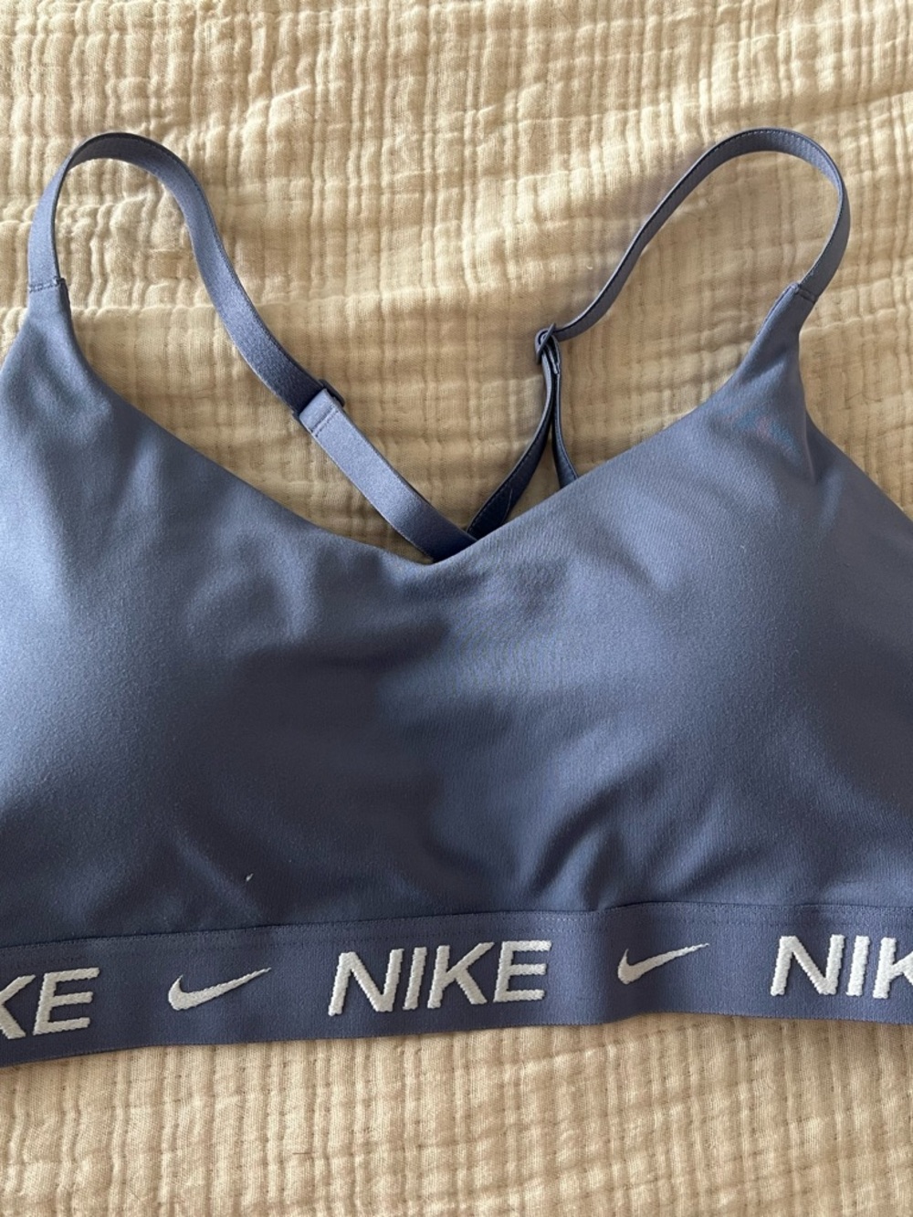 Nike Women's Navy Blue Logo Sports Bralette